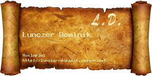 Lunczer Dominik névjegykártya